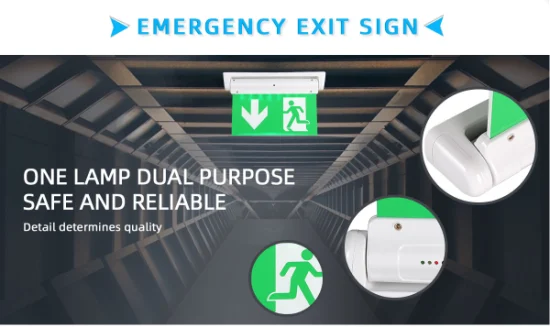 6WアルミニウムハウジングアクリルLEDグリーン非常口サインメーカー